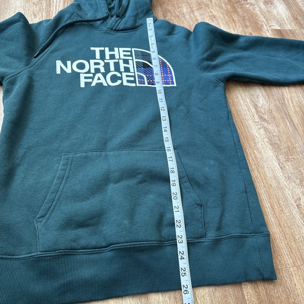 The North Face Hoodie Womens Small Green Logo Graphic Pullover Sweatshirt - Picture 7 of 7